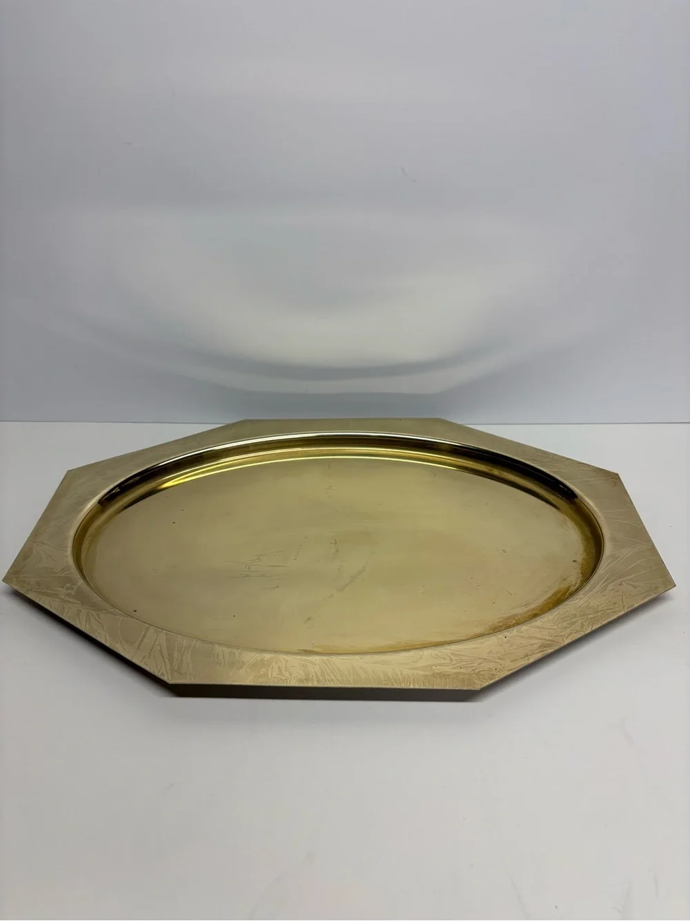 Brass Octagonal Serving Tray - Brass Finish